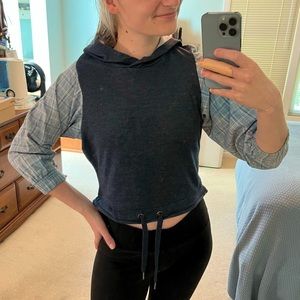 Rework crop 90s style hoodie